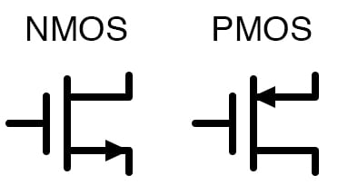 场效应晶体管的原理图符号。