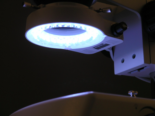 显微镜环形光与加强与56 LED和一个调光器