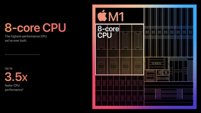 据说Apple的M1将CPU性能提高3.5次